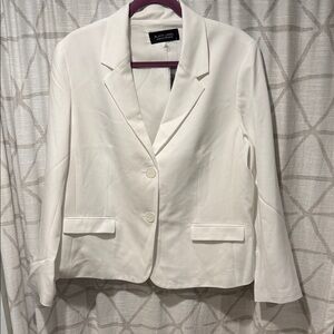 Black Label Evan Picone Cream Women's Two-Button Tailored Blazer